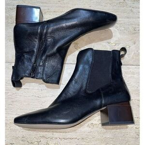 FRANCO SARTO‎ Waxton Chelsea Ankle Boots Women's 8 Black Leather Block Heel